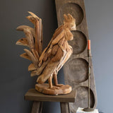 Teakwood Rooster Statue